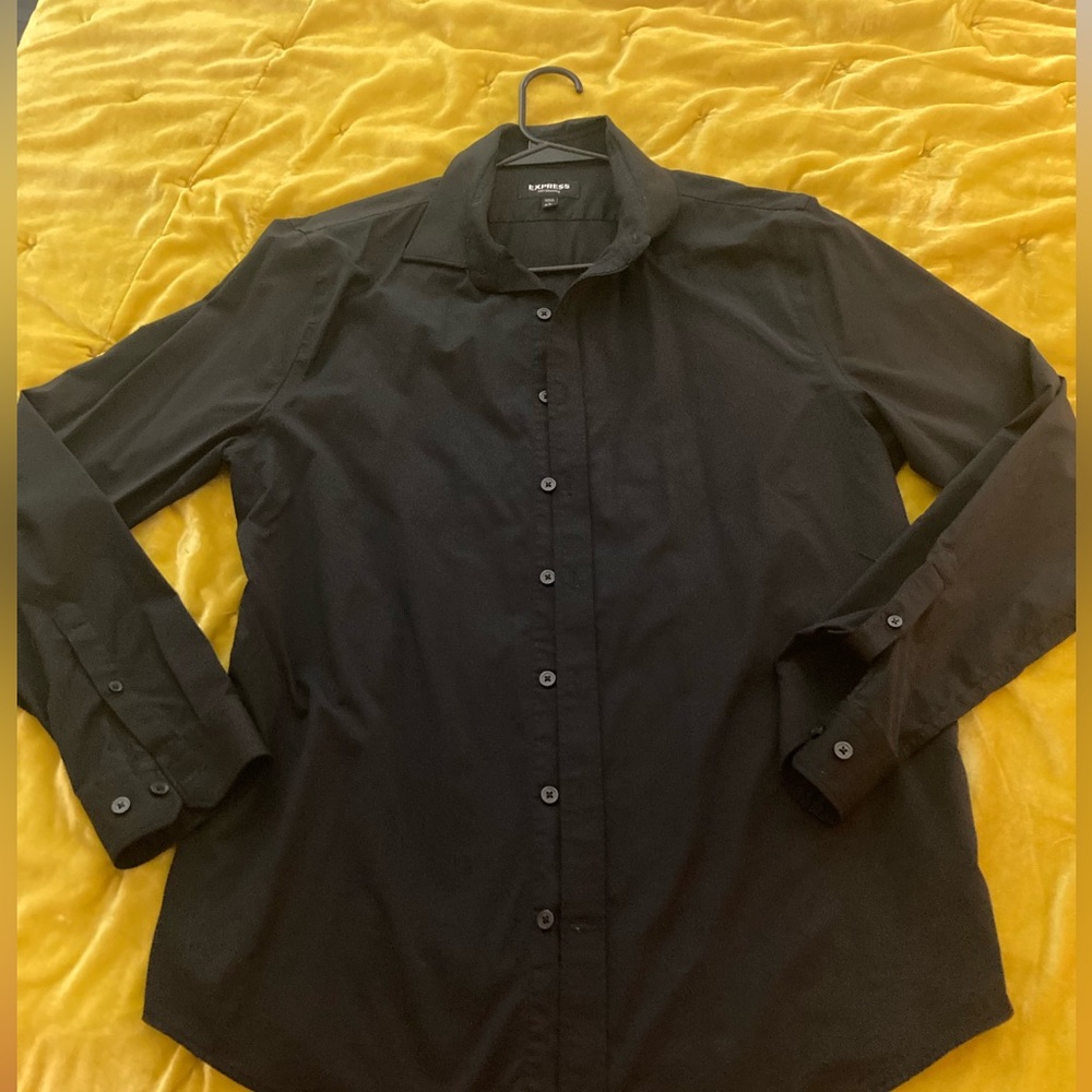 EXPRESS Slim Fit men’s Black Shirt Size L 16-16.5